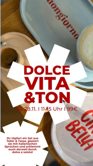 Ciao Bellas! Am 28.11.26 gibt es endlich eine Neuauflage unserer italienisch Kollaboration mit @potteryvy! Ihr könnt töpfern, schlemmen und italienische Sprüche aufglasieren 🥰 

Die Anmeldung erfolgt über Yvonne, schreibt ihr einfach eine DM oder eine Mail an hello@potteryvy.de

#töpfern #nürnberg #diyworkshop #wucholtzky #potteryvy